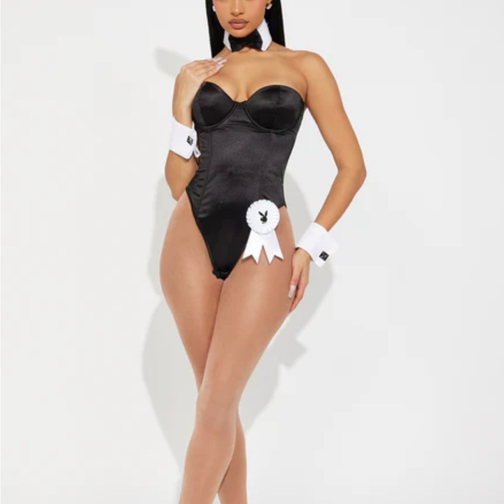Black Satin playboy  Bunny Costume